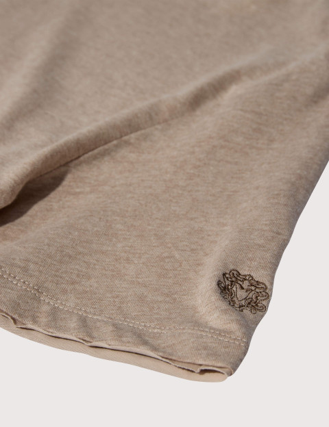MOS MOSH T-Shirt en Lin Col Rond Homme Penn Beige - 3