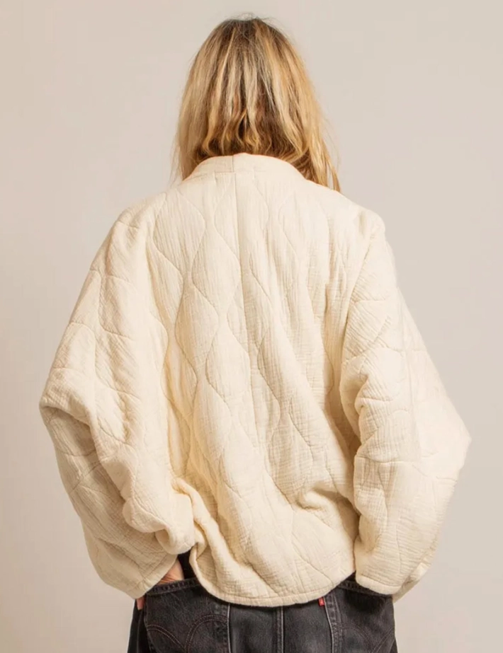 AOKYANOS Veste Kimono Femme Chicago Beige Crème - 2