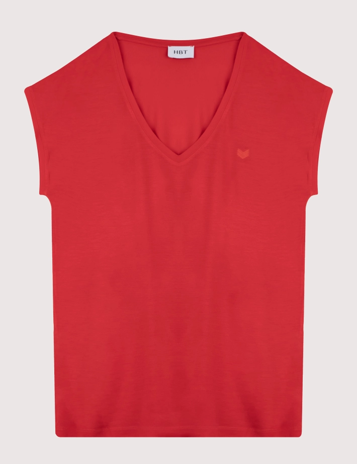 HBT COTTON TOUCH | Lyocell JUSTINE Top Rouge