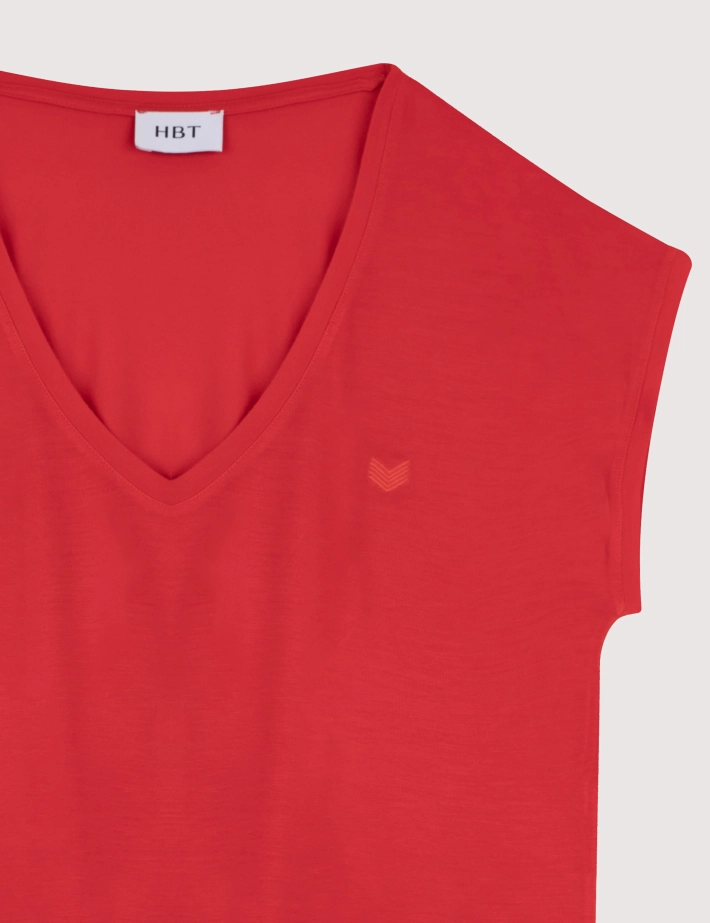 HBT COTTON TOUCH | Lyocell JUSTINE Top Rouge - 2