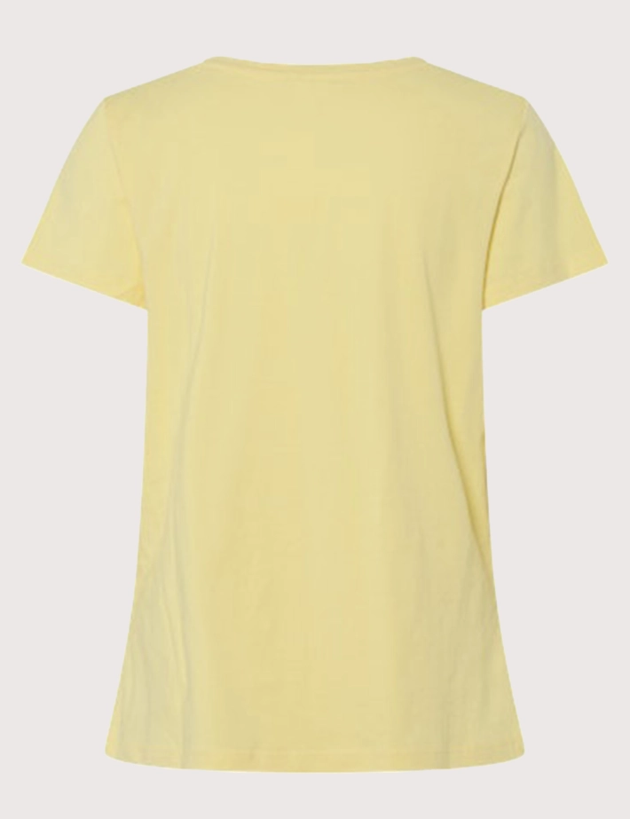 PIECES T-Shirt Femme Logo Sunshine Gabriella Jaune - 2