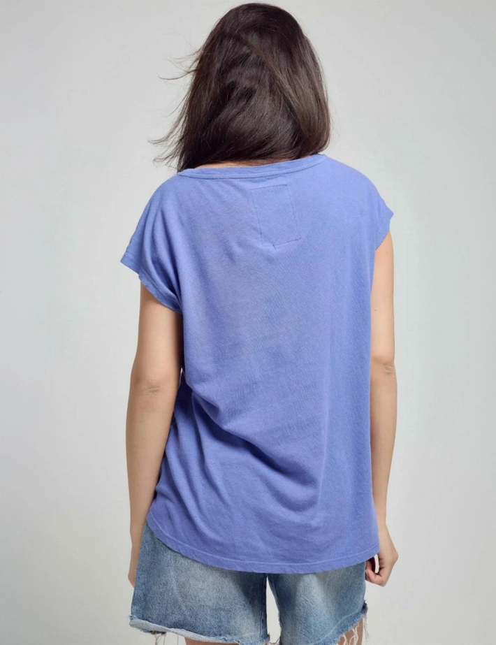 One Tee T-shirt Femme Col V Loose Anna Love Violet - 3