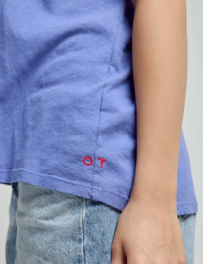 One Tee T-shirt Femme Col V Loose Anna Love Violet - 4