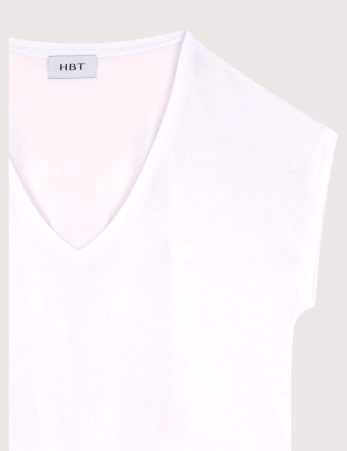 HBT COTTON TOUCH | Lyocell JUSTINE Top Blanc - 2