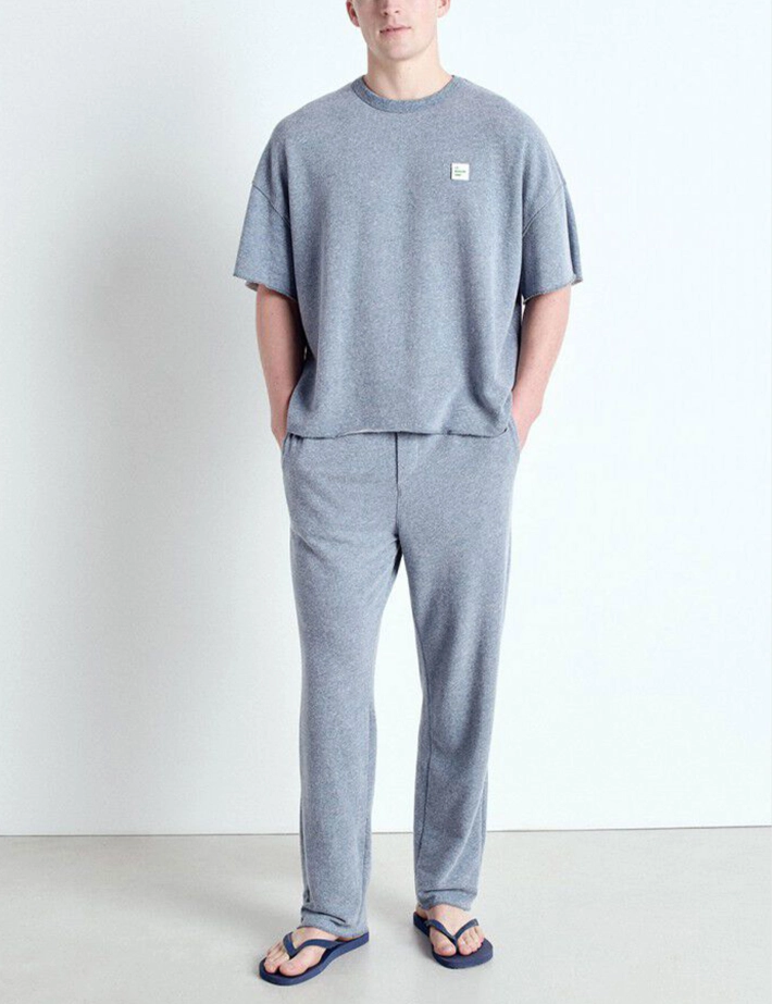 American Vintage Jogging Droit Homme Gris Chiné - 5