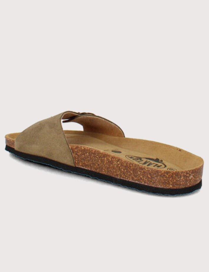 Plakton Mules Homme Simple Bride Vert Kaki Clair - 4