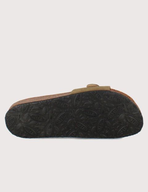 Plakton Mules Homme Simple Bride Vert Kaki Clair - 5