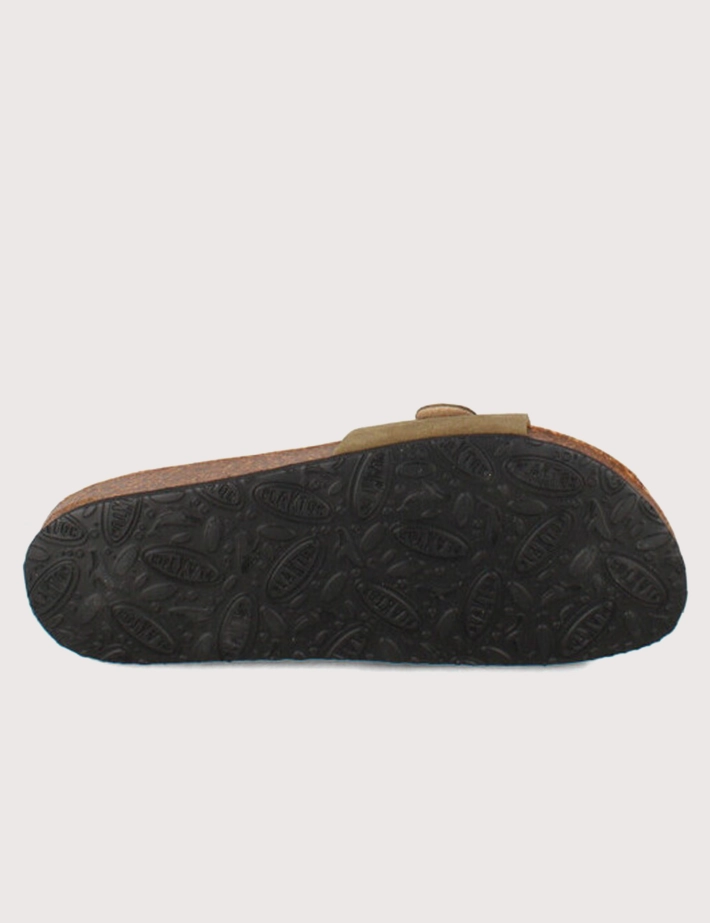 Plakton Mules Homme Simple Bride Vert Kaki Clair - 5