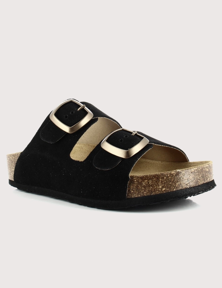 Plakton Mules Femme Double Bride 801 Noir - 2