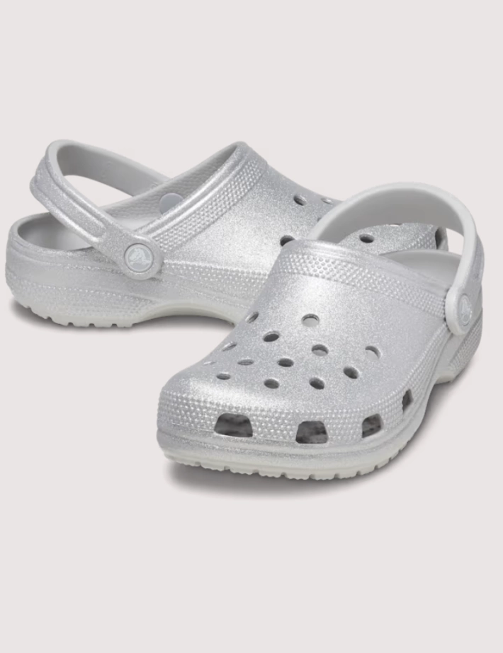 Crocs Sabots Femme Classic Glitter Clog Argent - 2