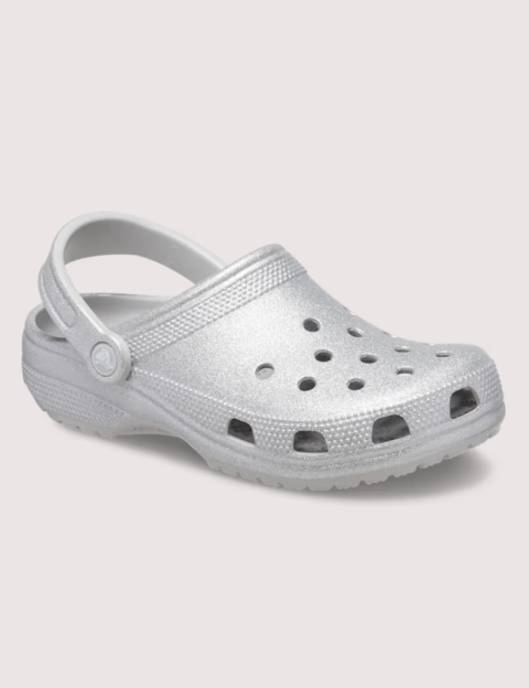 Crocs Sabots Femme Classic Glitter Clog Argent - 4