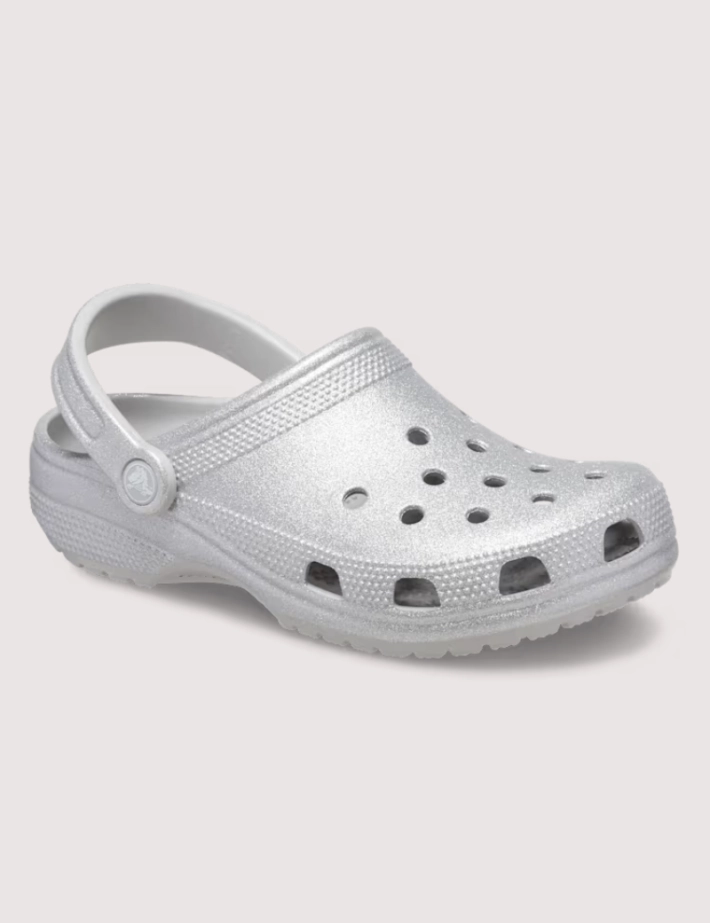 Crocs Sabots Femme Classic Glitter Clog Argent - 4