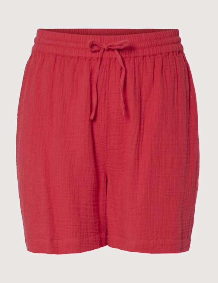 PIECES Short Femme Satina Rouge - 2