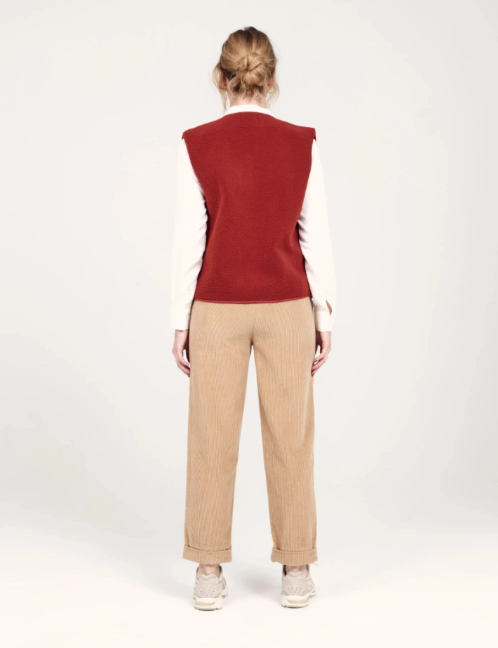FAM Paris Jean Mom Confort en Velours Camel - 4