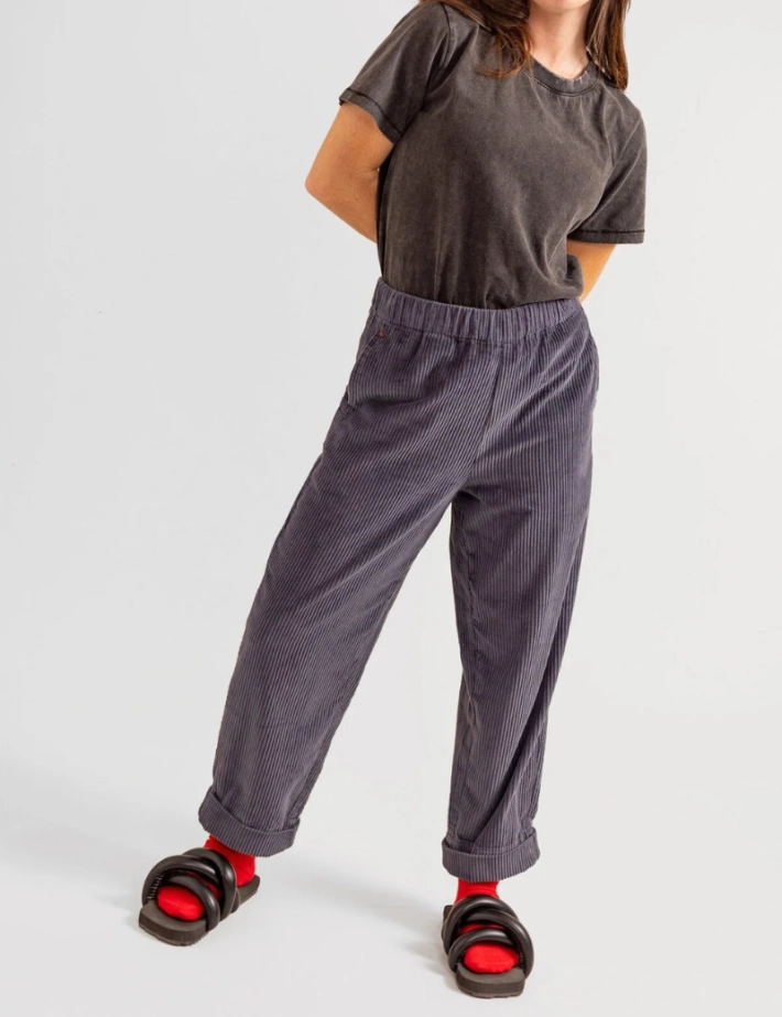 FAM Paris Jean Mom Confort en Velours Gris - 6