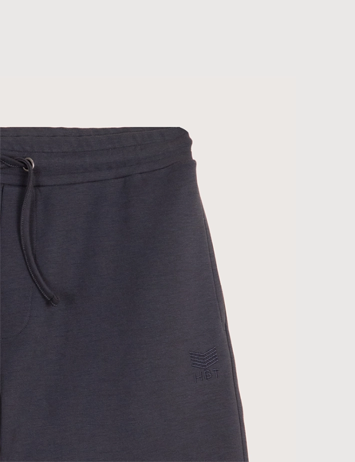 HBT COTON TOUCH | Molleton SAMY SHORT Bermuda Noir Homme - 2