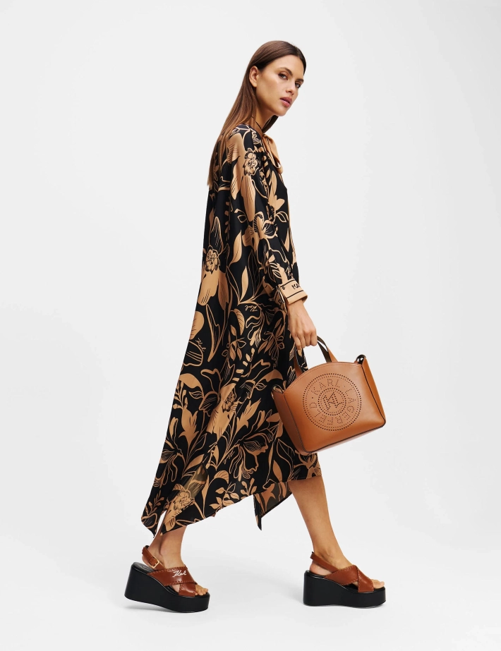 Karl Lagerfeld Petit Sac Cabas Perforé K/Circle Marron Camel - 3