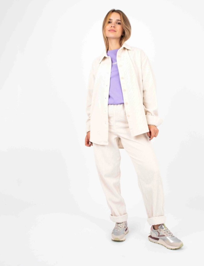 American Vintage Pantalon Carotte Femme Padow Beige Ecru