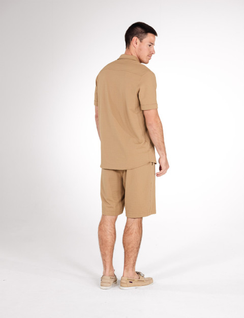 HBT SUMMER CHIC | Waffle DARIO SHORT Bermuda Beige - 3