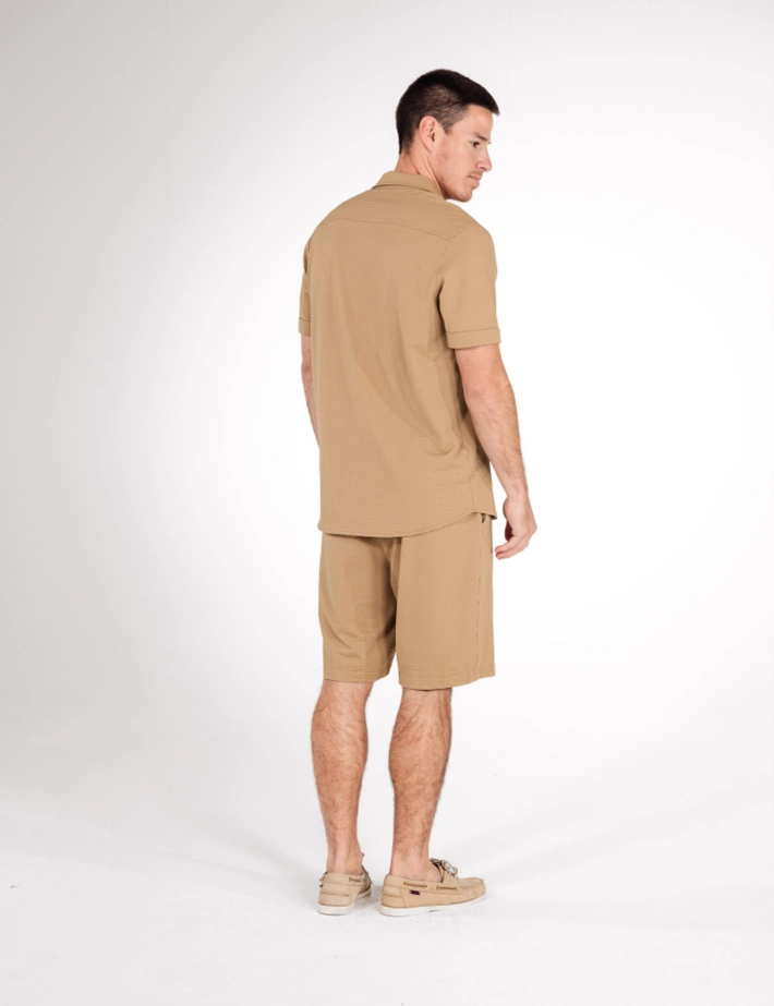 HBT SUMMER CHIC | Waffle DARIO SHORT Bermuda Beige - 3