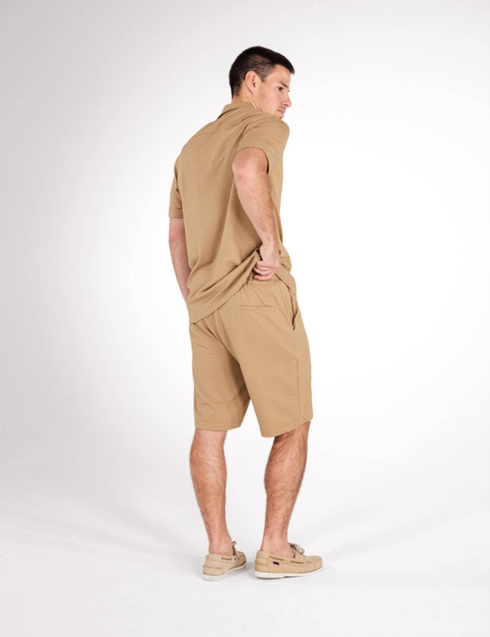 HBT SUMMER CHIC | Waffle DARIO SHORT Bermuda Beige - 4
