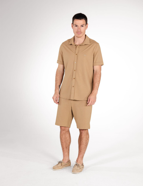 HBT SUMMER CHIC | Waffle DARIO SHORT Bermuda Beige - 6
