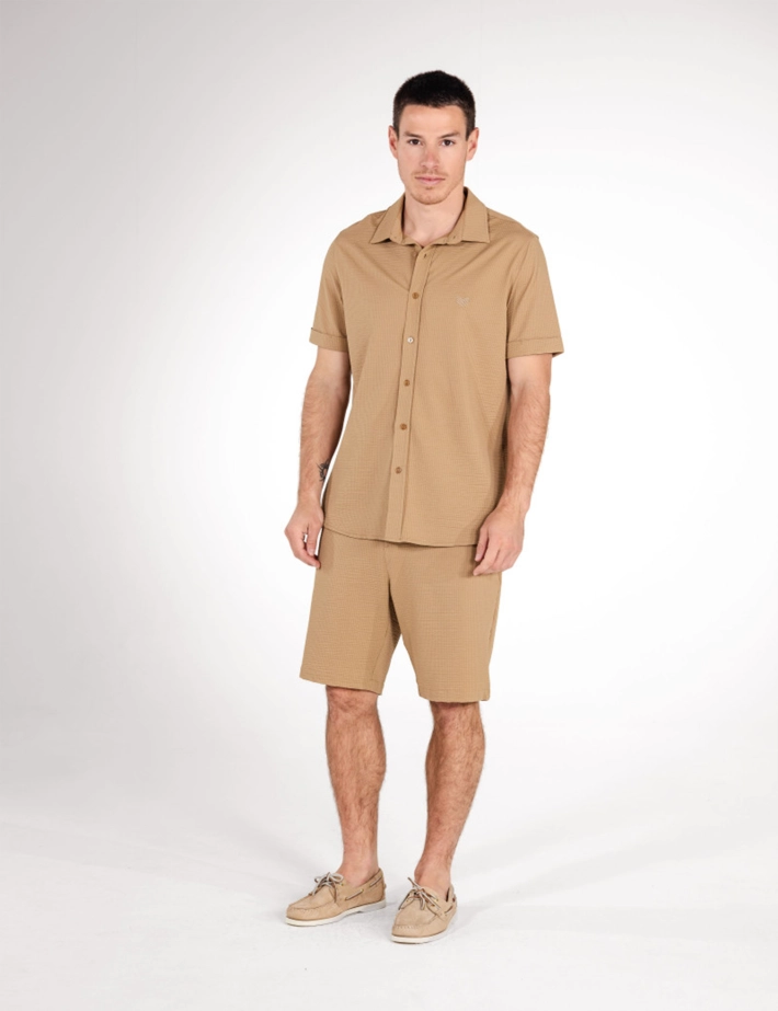 HBT SUMMER CHIC | Waffle DARIO SHORT Bermuda Beige - 6