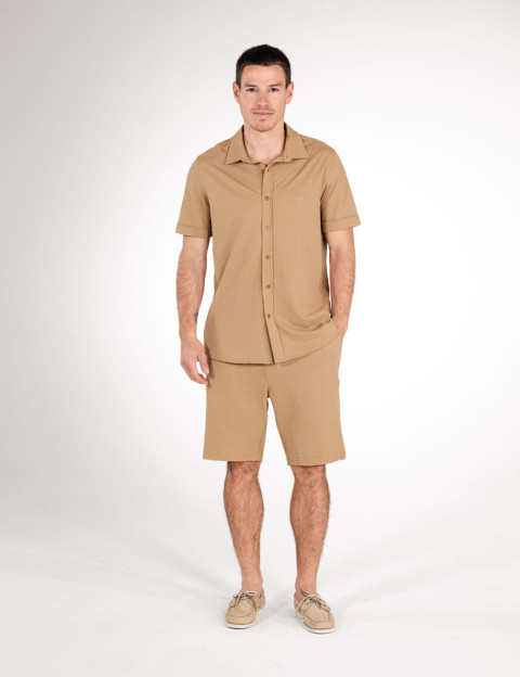 HBT SUMMER CHIC | Waffle DARIO SHORT Bermuda Beige - 7