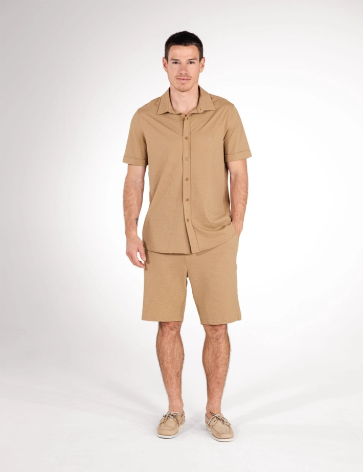 HBT SUMMER CHIC | Waffle DARIO SHORT Bermuda Beige - 7