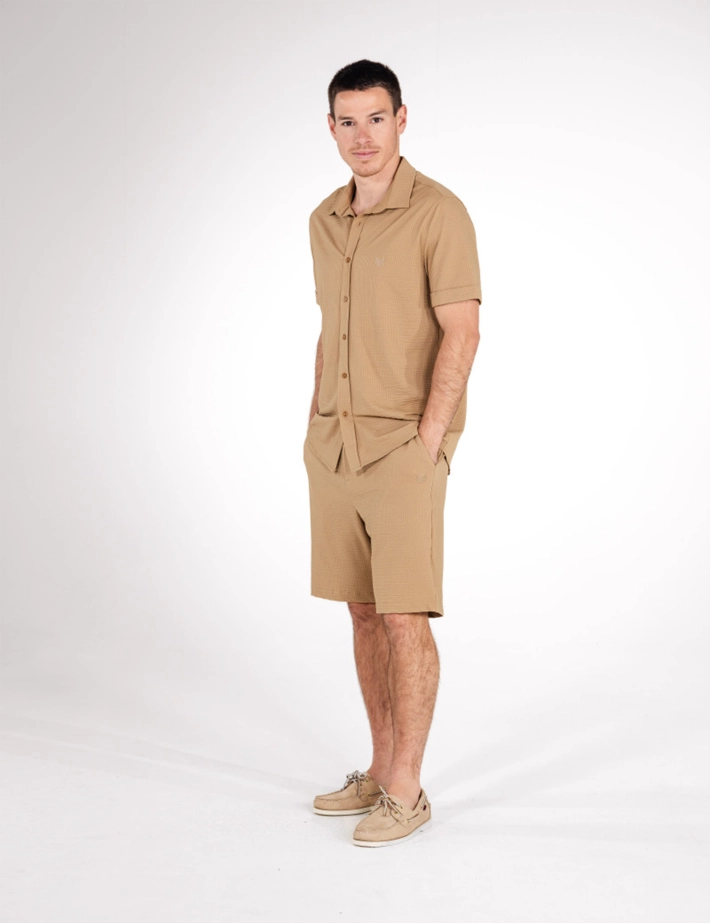 HBT SUMMER CHIC | Waffle DARIO SHORT Bermuda Beige - 2