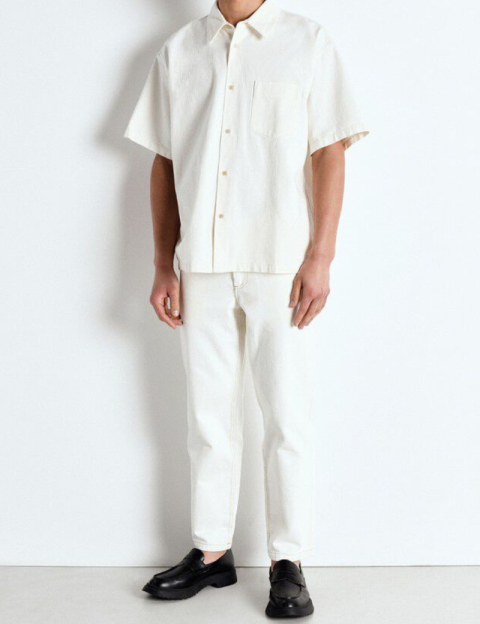 American Vintage Jean Droit Homme Jozastreet Blanc