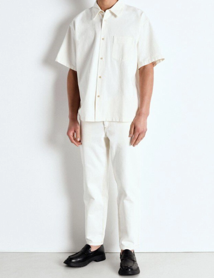 American Vintage Jean Droit Homme Jozastreet Blanc