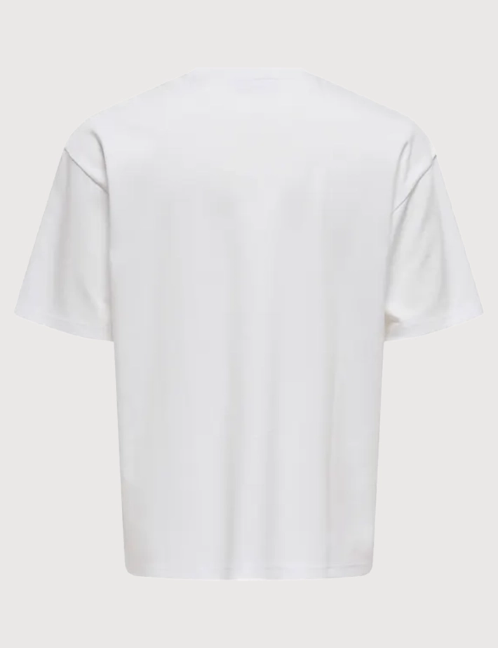 Only & Sons T-Shirt Homme Caspian Coupe Oversize Blanc - 2