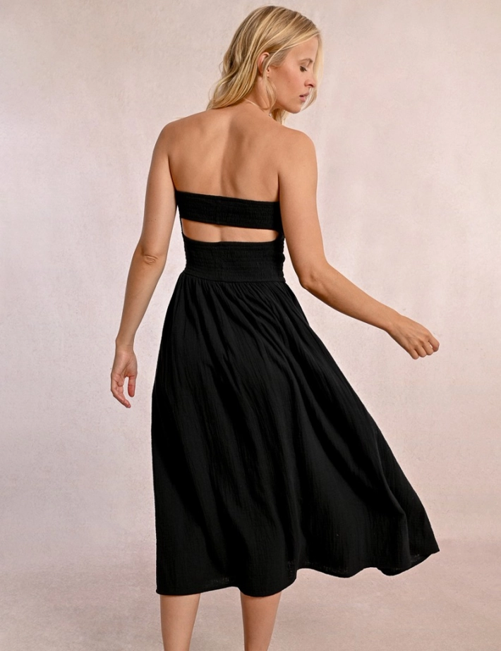 MOLLY BRACKEN Robe Longue Bustier Noir - 3