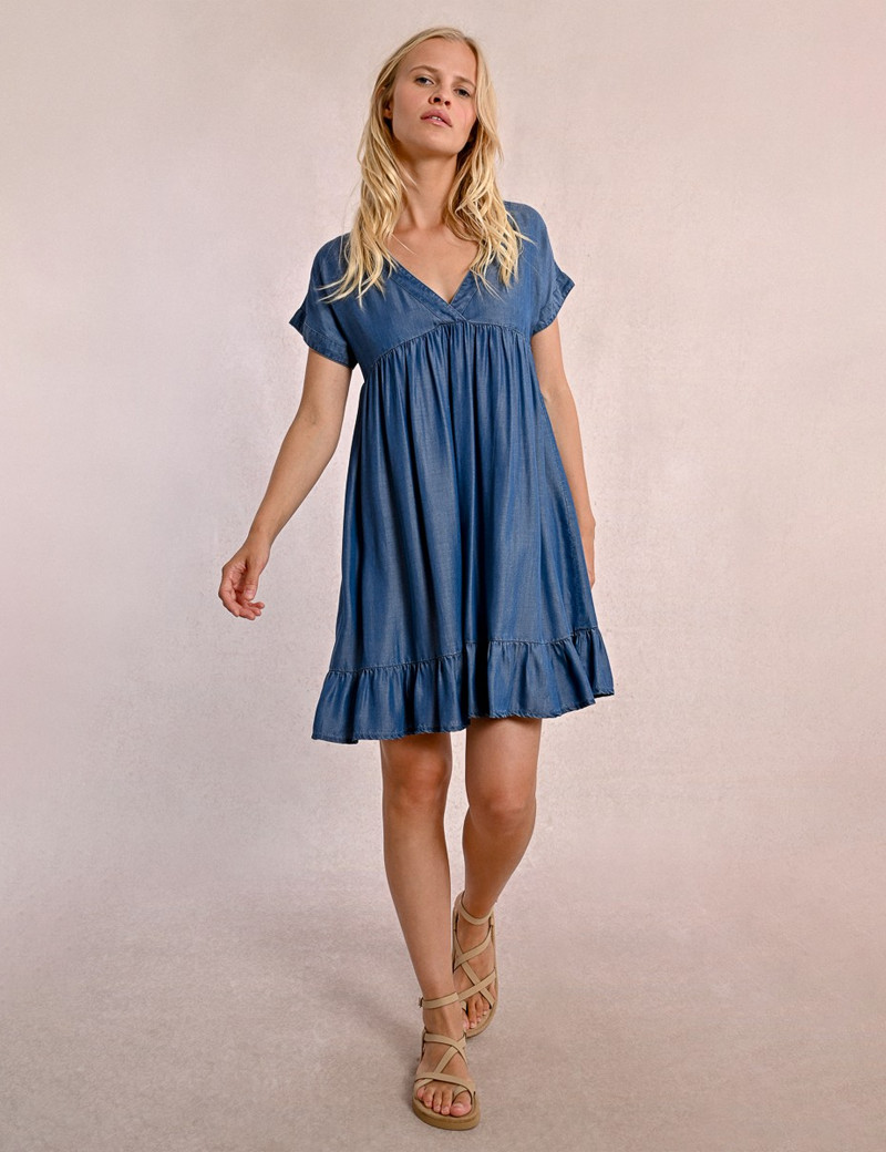 Robe D'hiver Bordeaux Molly Bracken Manches Courtes Taille M - Occasion Très Bon état, Longueur Genou