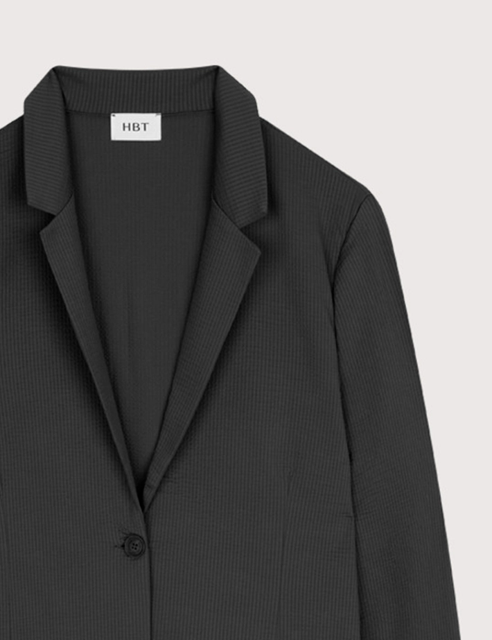 HBT SUMMER CHIC | Waffle SHIRLEY Veste Noir