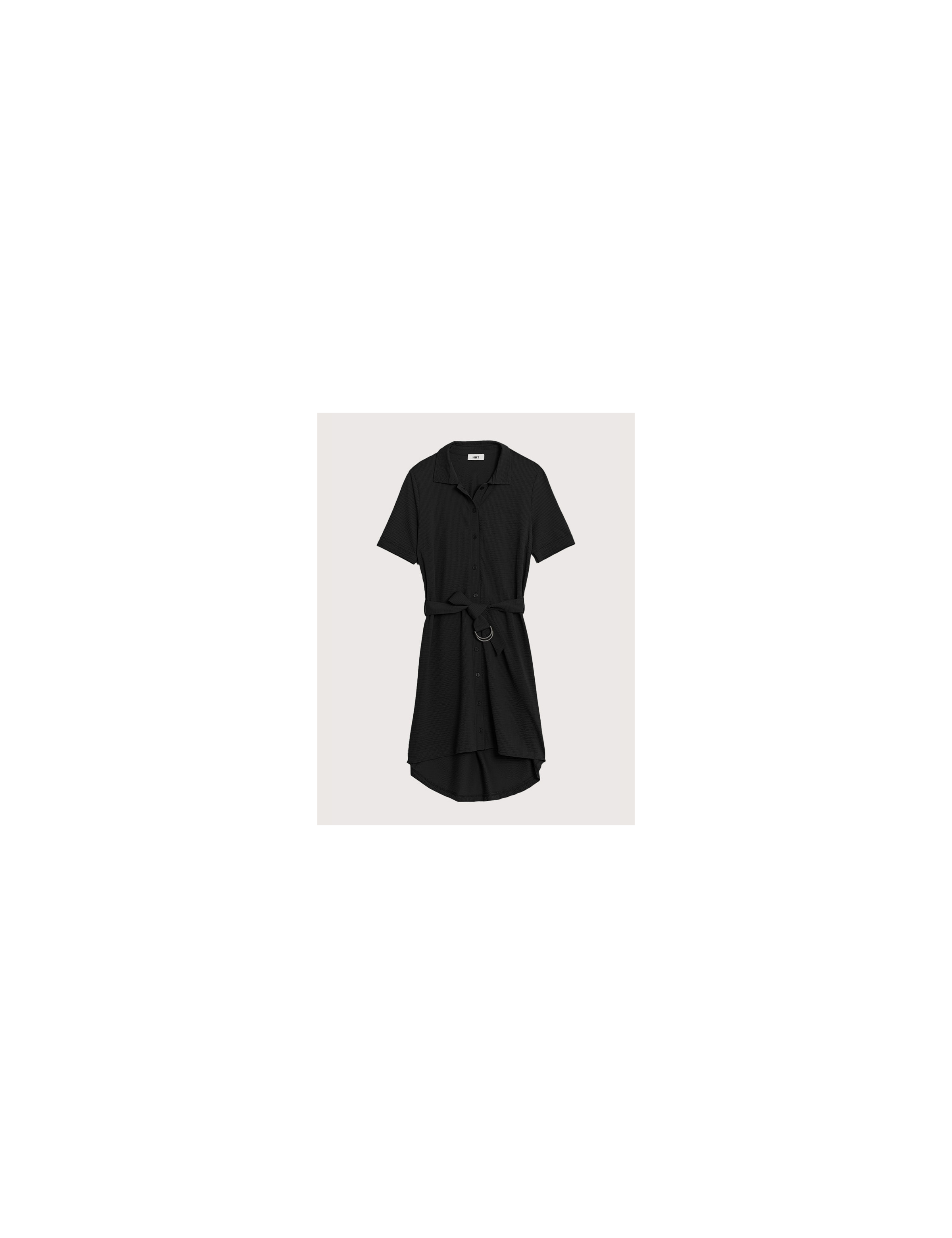 Waffle | AURIANNE Robe Chemise Noire