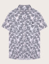 HBT SUMMER CHIC | Waffle Print MARCELLO Chemise Blanc Bleu Marine
