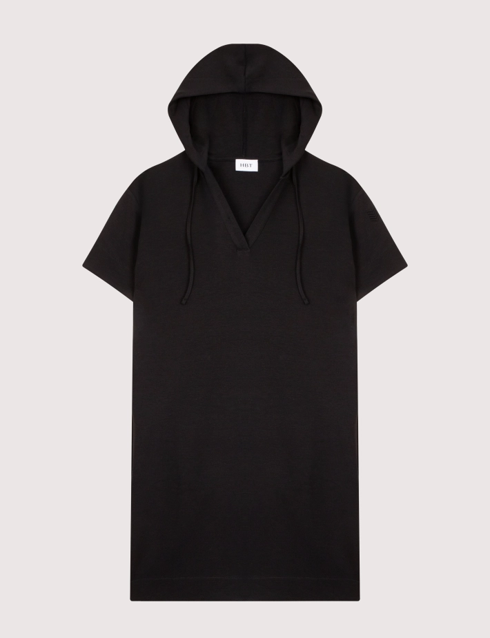 HBT COTTON TOUCH | Tencel LEYLA Robe Capuche Noir - 2