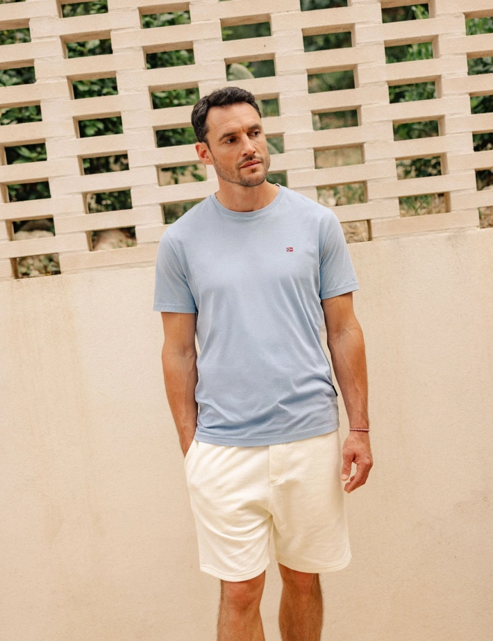 HBT COTON TOUCH | Molleton SAMY SHORT Bermuda Blanc Homme - 3