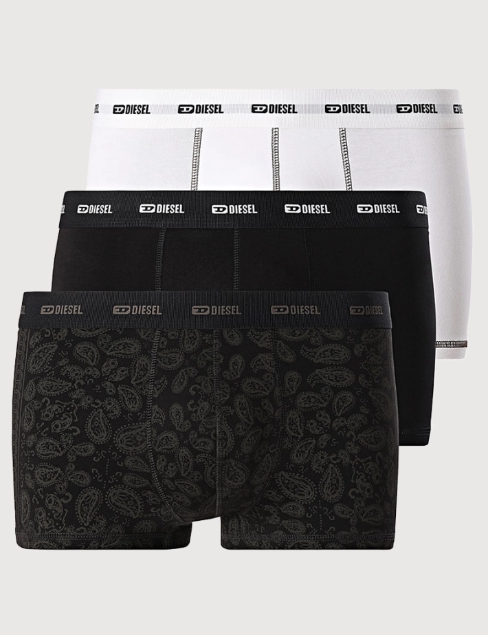 DIESEL Pack 3 Boxers Damien Noir Blanc Gris