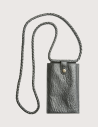 PIECES Pochette Téléphone en Cuir Daino Noir Embossé
