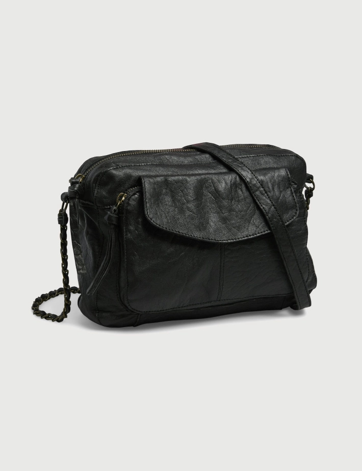 PIECES Sac Naina à Bandoulière Noir Embossé