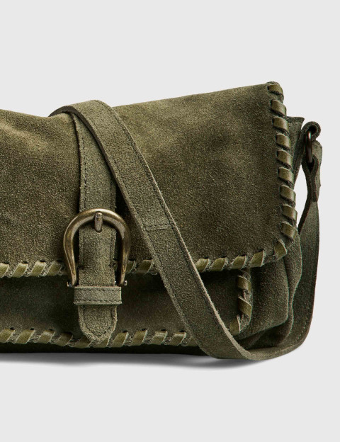PIECES Sac Cross Body Jenny Suède Kaki - 4
