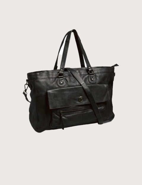 PIECES Sac en Cuir Totally Royal Noir Embossé