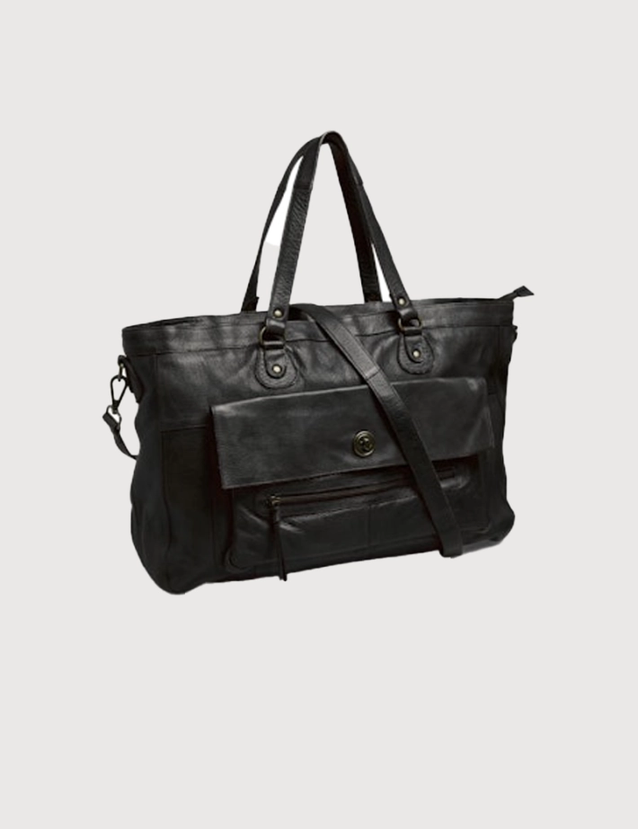 PIECES Sac en Cuir Totally Royal Noir Embossé