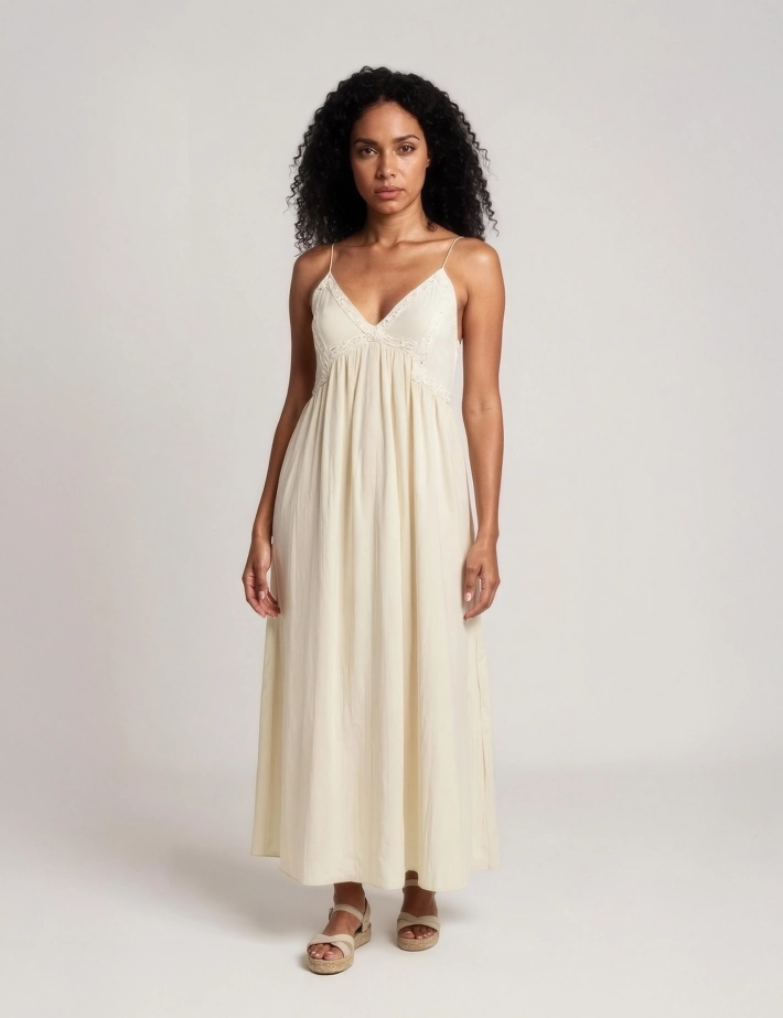 Y.A.S Robe Fine Bretelles Lana Beige - 3