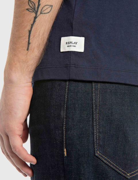 REPLAY T-Shirt Homme Manches Courtes Regular Marine - 3