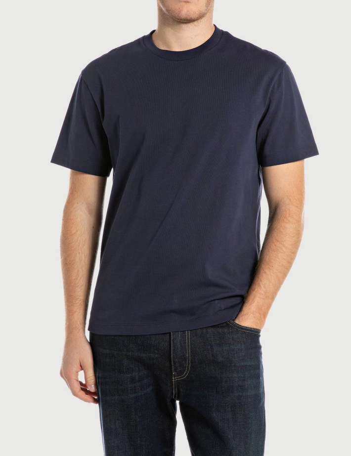REPLAY T-Shirt Homme Manches Courtes Regular Marine