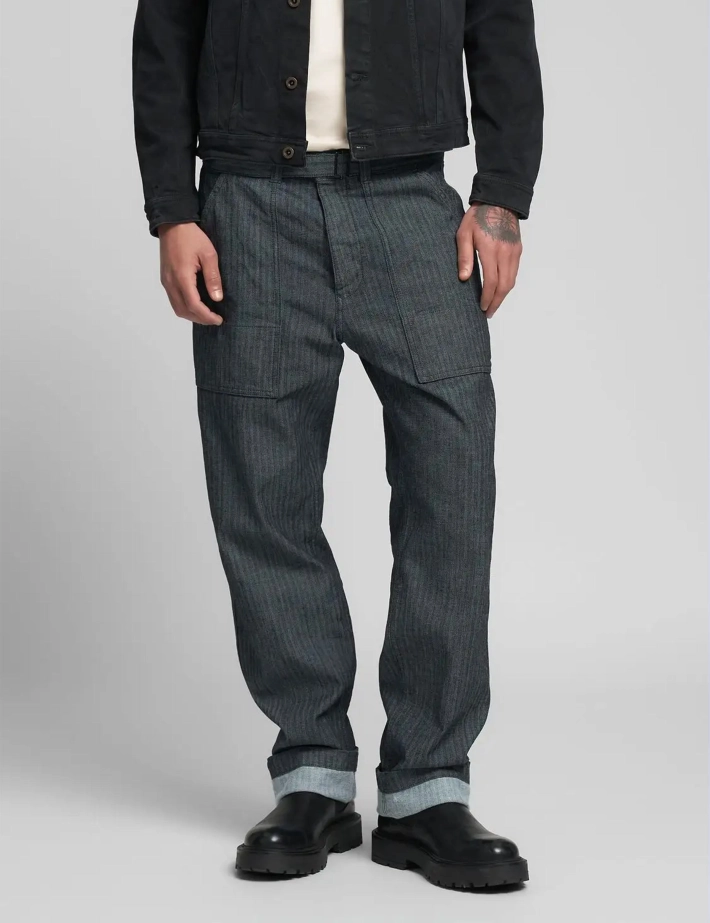 REPLAY Pantalon Homme Regular Rayé Bleu Foncé
